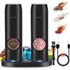 Viitech Macinasale e pepe elettrico con base USB, 2 in 1 S/P regolabile grossolanità, set ricaricabile per sale e pepe con luce LED, macinaspezie elettrico per spezie