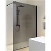 Tamanaco Parete Doccia Walk in 140 Cristallo Fumè 8MM Profilo Nero