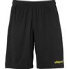 uhlsport - Pantaloncini da Uomo Center Basic, Senza Slip Interni, Uomo, 100334226, Nero/Giallo Limone, XXL