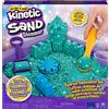 Kinetic Sand |Castello di Sabbia Shimmer | Sabbia cinetica 454gr | Sabbia Magica | Sabbia Colorata Glitterata Verde | 3 Accessori e vaschetta Inclusi | Giocattoli per Bambini e Bambine 3 Anni
