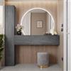DEGHI Mobile ingresso reversibile 166x185h cm colonna e pensile piombo - Clary