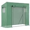 Outsunny Serra per Orto in Acciaio e Copertura in PE Anti-Raggi UV con 2 Finestre e Porta Avvolgibile, 200x77x148-169cm, Verde|Aosom