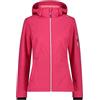 CMP - Giacca in Softshell da donna con cappuccio removibile, Burgundy, 42