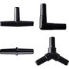 Pawfly 40 Connettori per Tubi Aria Acquario, 4 Tipi per Tubi 4-6 mm in Plastica Nera, Accessori per Pompe Aria Vasche Pesci o Stagni