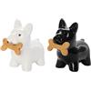 Fisura - Originale saliera e pepiera Set sale e pepe per la tavola a forma divertente Set di saliere e pepiere in ceramica. Moderna saliera da tavolo (Cani, bianco e nero)