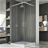 Box Doccia Angolare Kromìa 75x75 H200 Porta a Battente Apertura a Sinistra  e Lato Fisso Cristallo 6 mm Trasparente Nero Opaco - Iperceramica