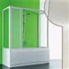 Forte Box Doccia Sopravasca 3 lati 75x140x75 CM in Acrilico mod. Plutone 2 con apertura centrale