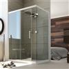 Forte Box Doccia 80x100 CM H 200 Vetro Trasparente Profilo Bianco mod. Glax 1 Anta
