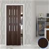 Forte Porta a Soffietto da Interno in PVC Noce Mansonia Vetro Trasparente 88,5x214 cm mod. Luciana