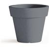 Tekcnoplast Vaso e Sottovaso Begonia In Resina Tondo H45 Grigio Ø 50Cm