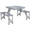 Cosma Set pieghevole tavolo grigio con 4 sgabelli struttura in acciaio e gambe in alluminio