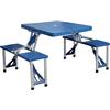 Cosma Set pieghevole tavolo blu con 4 sgabelli struttura in acciaio e gambe in alluminio