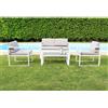 Cosma Salotto da esterno composto da divano due poltrone con cuscini e tavolino colore Bianco mod. Formentera