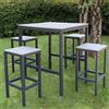 Cosma Set tavolo e sgabelli da bar struttura in alluminio Antracite e polywood grigio mod. Sirio