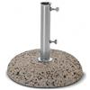 Cosma Base per ombrellone palo centrale in ghiaino lavato supporto Grigio base tonda da 55 kg con tubo Ø 65 mm