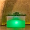 Tekcnoplast Vaso Luminoso Fioriera In Resina Rettangolare H 80 CM Led Luce Verde mod. Flowerpot Top Bright