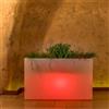 Tekcnoplast Vaso Luminoso Fioriera In Resina Rettangolare H 80 CM Led Luce Rossa mod. Flowerpot Top Bright