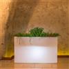 Tekcnoplast Vaso Luminoso Fioriera In Resina Rettangolare H 80 CM Led Luce Bianca mod. Flowerpot Top Bright