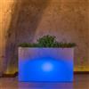 Tekcnoplast Vaso Luminoso Fioriera In Resina Rettangolare H 80 CM Led Luce Blu mod. Flowerpot Top Bright
