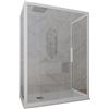 Forte Box doccia 3 lati 80x100x80 CM H 200 Vetro Trasparente Profilo Bianco mod. Glax 3 lati