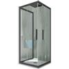 Forte Box doccia 3 lati scorrevole 80x100x80 CM H 200 Vetro Trasparente Profilo Antracite mod. Kolors Trio