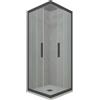 Forte Box doccia angolare scorrevole 80x100 CM H 200 Vetro Trasparente Profilo Antracite mod. Kolors