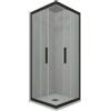 Forte Box doccia angolare scorrevole 80x100 CM H 200 Vetro Trasparente Profilo Nero Matt mod. Kolors
