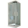 Forte Box doccia 3 lati scorrevole 80x100x80 CM H 200 Vetro Trasparente Profilo Champagne mod. Kolors Trio