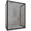 Forte Box doccia 3 lati 80x100x80 CM H 200 Vetro Trasparente Profilo Nero Matt mod. Deco Trio