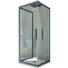 Forte Box doccia 3 lati scorrevole 80x100x80 CM H 200 Vetro Trasparente Profilo Blu Navy mod. Kolors Trio