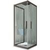 Forte Box doccia 3 lati scorrevole 80x100x80 CM H 200 Vetro Trasparente Profilo Chocolate mod. Kolors Trio