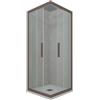 Forte Box doccia angolare scorrevole 80x100 CM H 200 Vetro Trasparente Profilo Chocolate mod. Kolors