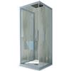 Forte Box doccia 3 lati scorrevole 80x100x80 CM H 200 Vetro Trasparente Profilo Blu Vintage mod. Kolors Trio