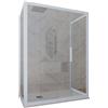 Forte Box doccia 3 lati 80x100x80 CM H 200 Vetro Trasparente Profilo Blu Vintage mod. Deco Trio