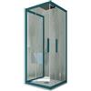 Forte Box doccia 3 lati scorrevole 80x100x80 CM H 200 Vetro Trasparente Profilo Verde Night Watch mod. Kolors Trio