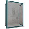 Forte Box doccia 3 lati 80x100x80 CM H 200 Vetro Trasparente Profilo Verde Night Watch mod. Deco Trio