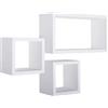 Sanitec Mensole a cubo da parete Set di 3 pz componibile colore Bianco mod. Tribù
