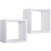 Sanitec Mensole a cubo da parete Set di 2 pz componibile colore Bianco mod. Q-bis Maxi
