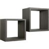 Sanitec Mensole a cubo da parete Set di 2 pz componibile colore Rovere scuro mod. Q-bis Maxi
