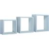 Sanitec Mensole a cubo da parete set di 3 pz componibile colore Blu mod. InCubo