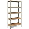 Anemos Scaffale metallico ad incastro a 5 ripiani 90x40 H 180 cm colore Grigio mod. Pokerino