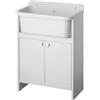 Negrari Mobile lavatoio salvaspazio in PVC colore bianco 55x35 cm mod. Adele