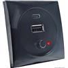 BATSYSTEM Presa USB nera 12/24 V