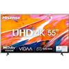 Hisense 55 UHD 4K 55A6K Smart TV VIDAA U6, Dolby Vision, HDR 10+, Alexa, Tuner DVB-T2/S2 HEVC 10, Nero (2023)
