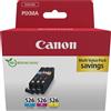 Canon Cartuccia Canon 4541B018 9ml Ciano/Magenta/Giallo [CLI-526 MULTI]