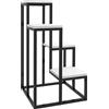 Outsunny Scaffale per Piante a 4 Livelli in Acciaio e Legno, 34x34x70cm, Bianco e Nero|Aosom