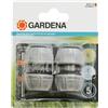 Gardena Set di Riparazione Gardena 13 Mm (1/2 Pollice) e 15 Mm (5/8 Pollice): Riparazione del Tubo Facilmente Senza Attrezzi, Presa di Forza, Dado di Serraggio Appositamente Sagomato (18280-20)