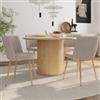 DEGHI Set 4 sedie in tessuto tortora chiaro con gambe in metallo effetto legno - Nihal