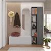 DEGHI Mobile ingresso reversibile 166x185h cm 2 colonne piombo e 2 cubi gesso - Clary