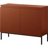 Selsey BEMMI - Credenza 2 ante - Larghezza 100 cm - Rosso mattone - Gambe in metallo